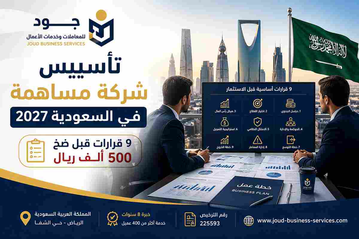 تأسيس شركة مساهمة في السعودية 2027